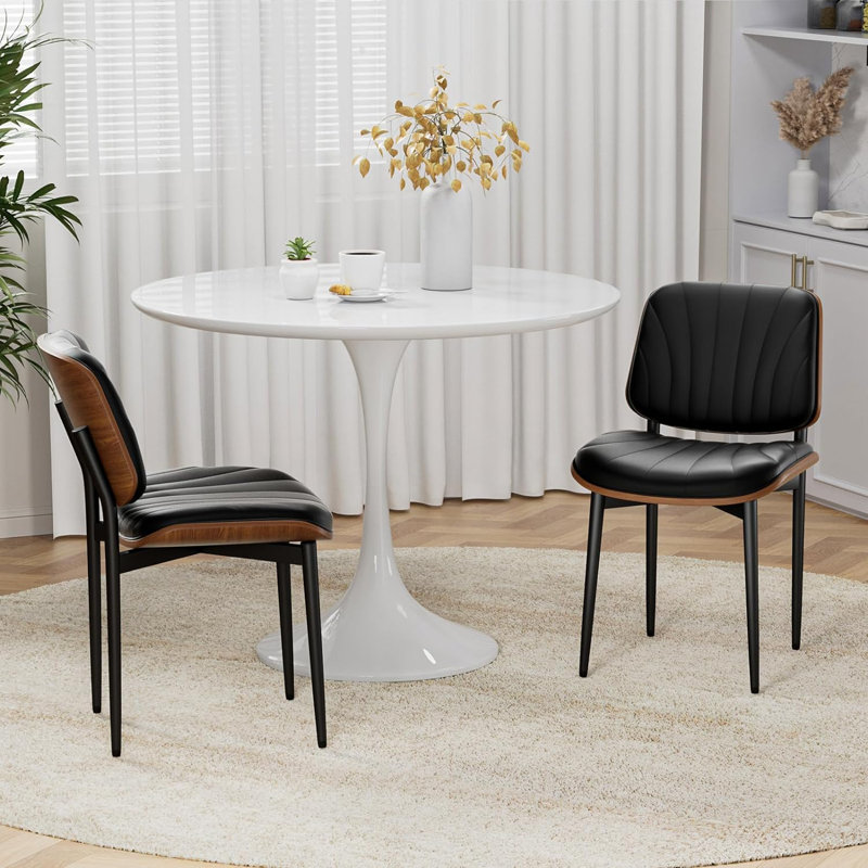 George Oliver PU Leather Upholstered Dining Chairs Side Chair for Dining Rooms Kitchens Living rooms Set of 2